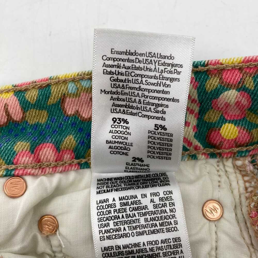 MOTHER Green Pink High Rise Jeans Floral Rambler Zip Ankle | Womens 24 - Picture 4 of 10